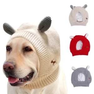 Dog Ear Muffs Noise Protection Pet Ears Covers Knitted Hat Anxiety Relief Winter Warm Earmuffs For Medium Large Dogs New