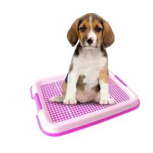 Dog Litter Box Portable Indoor Dog Potty Training Toilet with Heightened Fence Easy to Clean Pet Pee Litter Box for Dogs Cats