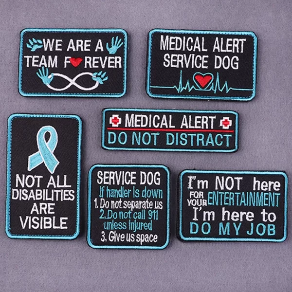 Medical Alert Sewing Patches For Clothing Badges Logo Medical Hook And Loop Patches Hook Loop Service Dog Sew Patch On Clothes - Image 2