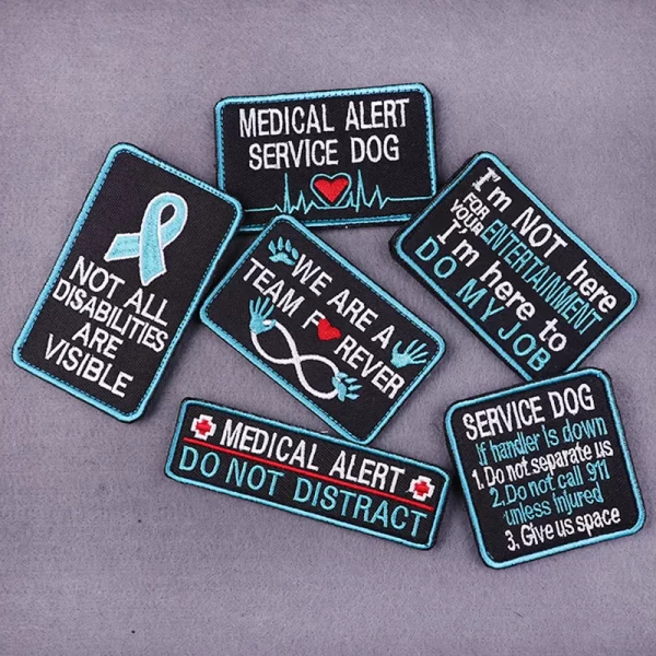 Medical Alert Sewing Patches For Clothing Badges Logo Medical Hook And Loop Patches Hook Loop Service Dog Sew Patch On Clothes - Image 6