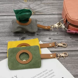 Pet Dog Poop Bag Holder Leash canvas Adjustable Mini Travel Garbage Bag Dogs Waste Poop Bags Dispenser Cleaning portable Tools