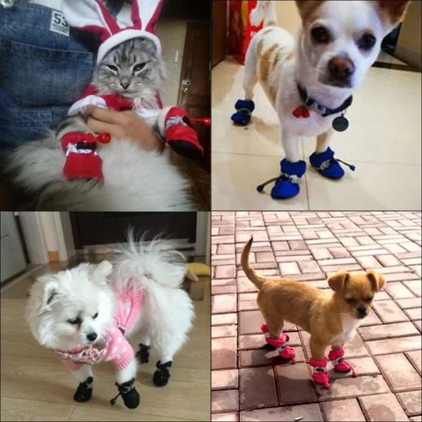 Pet Dog Shoes Waterproof Antiskid Puppy Shoes Chihuahua Walking Boots Winter Warm Corduroy Puppy Cat Socks Pet Paw Accessories - Image 5