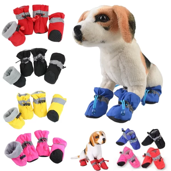 Pet Dog Shoes Waterproof Antiskid Puppy Shoes Chihuahua Walking Boots Winter Warm Corduroy Puppy Cat Socks Pet Paw Accessories - Image 6
