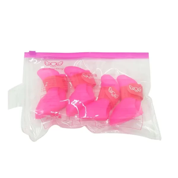 Pet silicone rain shoes anti-dirty non-slip waterproof dog shoes soft bottom footwear small dogs cats teddy Shoes - Image 5