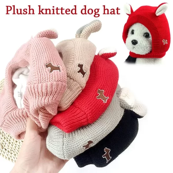 Quiet Dog Ear Muffs Noise Protection Pet Ears Covers Knitted Hat Anxiety Relief Winter Warm Earmuffs For Medium Large Dogs New - Image 2