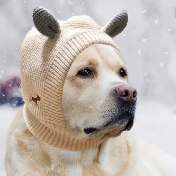 Quiet Dog Ear Muffs Noise Protection Pet Ears Covers Knitted Hat Anxiety Relief Winter Warm Earmuffs For Medium Large Dogs New - Image 4
