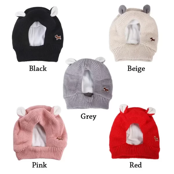 Quiet Dog Ear Muffs Noise Protection Pet Ears Covers Knitted Hat Anxiety Relief Winter Warm Earmuffs For Medium Large Dogs New - Image 5