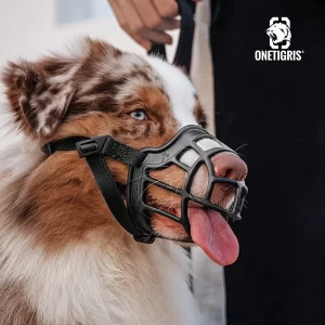 Soft Glue Adjustable Dog Muzzle Anti-biting Chewing Mask Breathable Dog Muzzle Durable Strong Basket Mask Muzzle Dog Supplies