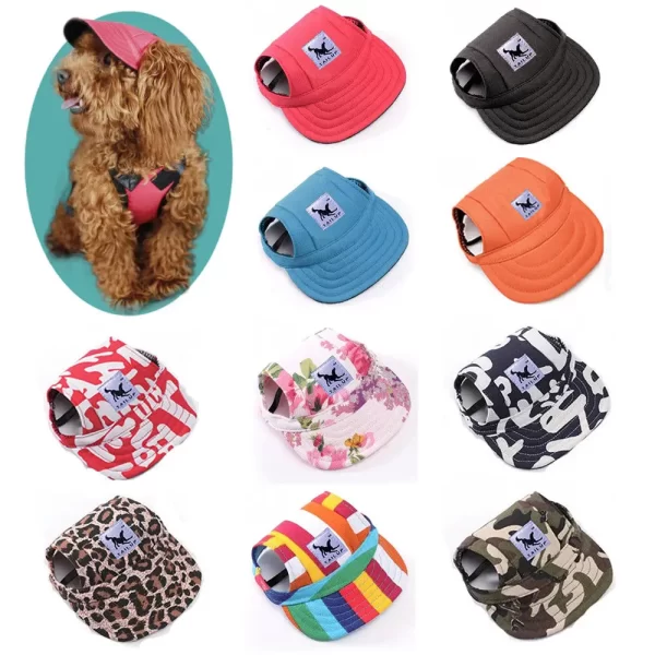 Summer Dog Hat Pet Baseball Cap Outdoor Sunscreen Hats Breathable Sun Hats For Dogs Cat Pet Accessories