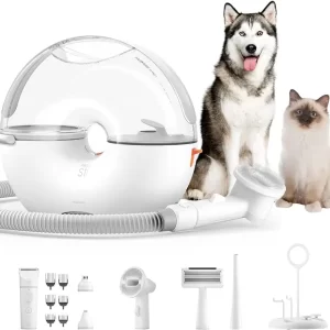 by Neabot S1 Pro Dog Grooming Kits, 3L Capacity Pet Grooming Vacuum with Dog Clippers Nail Grinder, 0dB Noise Grooming