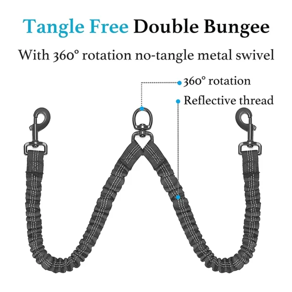 WALK 2 Two DOGS Leash COUPLER Double Twin Lead Walking Dog Leashes - Image 5