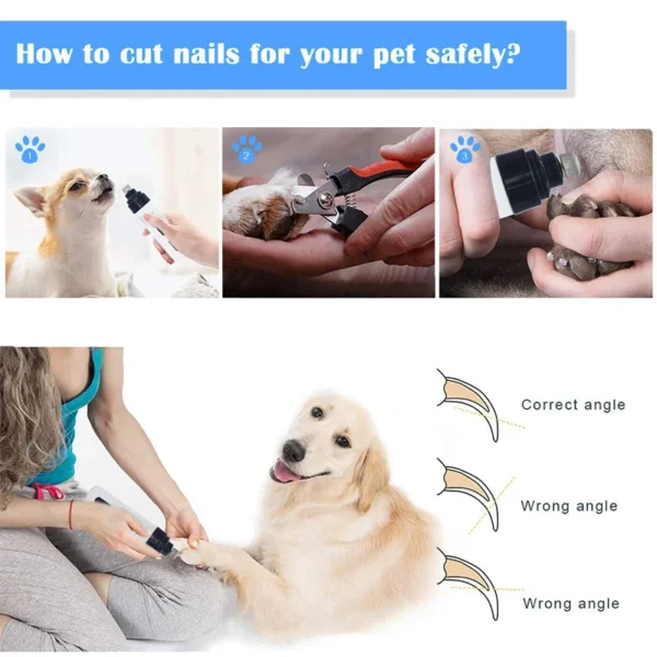 Painless USB Charging Dog Nail Grinders Rechargeable Pet Nail Clippers Quiet Electric Dog Cat Paws Nail Grooming Trimmer Tools - Image 6