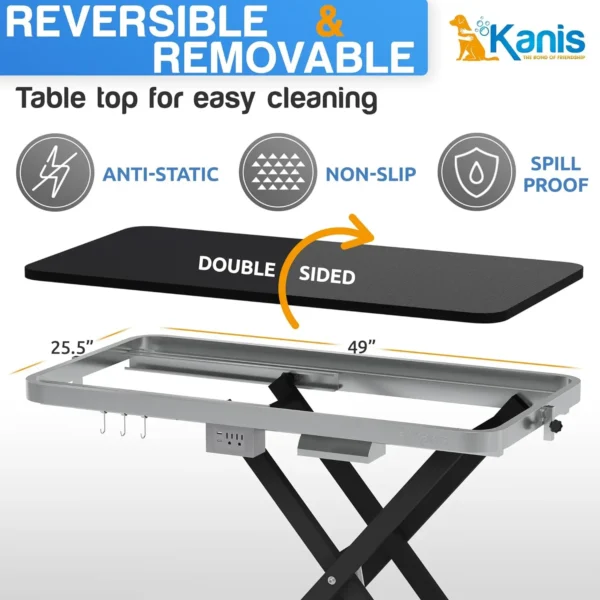 Professional Electric Dog Grooming Table - Heavy Duty, Height Adjustable Pet Grooming Table w/Leveling Wheels, Dog Grooming Arm - Image 5