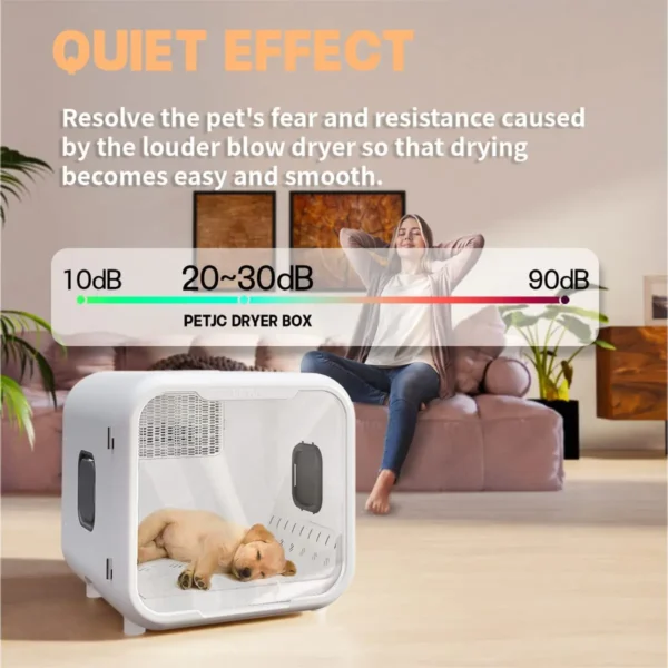 PETJC 66L Pet Dog Hair Dryer Cat Ultraviolet Sterilization Drying Box Automatically Mute Noise Pet Hair Dryers for Cat Puppies - Image 4