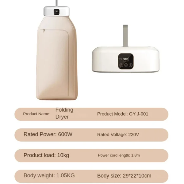 Portable Clothes Dryer Compact and Convenient Drying Solution RV Easy to Use with Dryer Bag for Garments Underwear Baby Clothes - Image 6