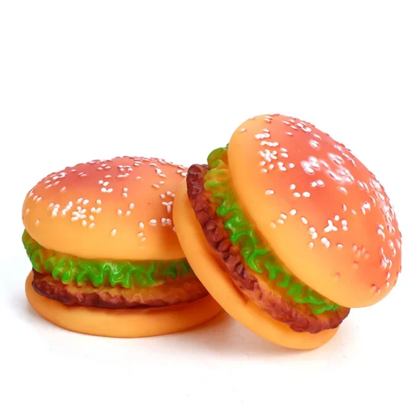 Pet Dogs Hamburger Toy Non-Toxic Puppy Toys Dog Chew Toys Food Grade Silicone Training Playing Chewing Dog Cat Accessories - Image 4