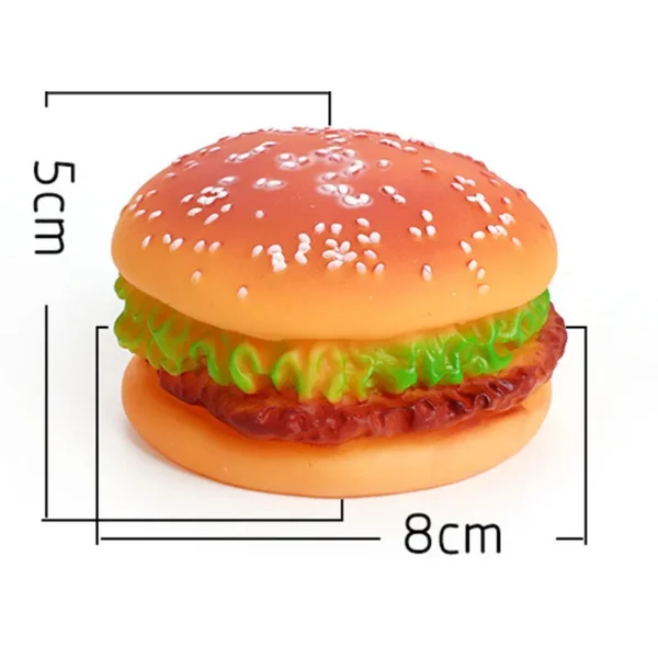 Pet Dogs Hamburger Toy Non-Toxic Puppy Toys Dog Chew Toys Food Grade Silicone Training Playing Chewing Dog Cat Accessories - Image 3