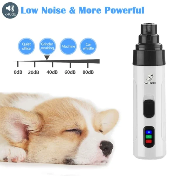 Painless USB Charging Dog Nail Grinders Rechargeable Pet Nail Clippers Quiet Electric Dog Cat Paws Nail Grooming Trimmer Tools - Image 3