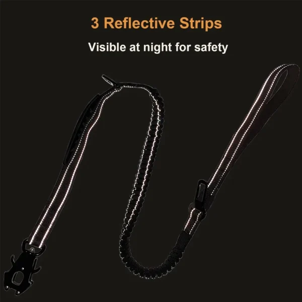Tactical Bungee Dog Leash Reflective Heavy Duty Dog Leash for Medium Large Dog Training Shock Absorbing Dogs Leash Car Seatbelt - Image 2