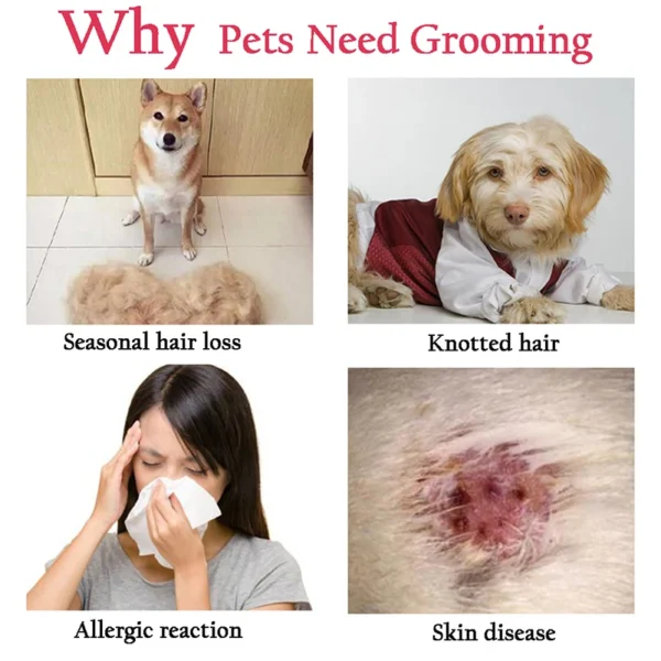 Professional Pet Deshedding Brush Dog Hair Remover Pet Fur Knot Cutter Puppy Cat Comb Brushes Dogs Grooming Shedding Supplies - Image 4