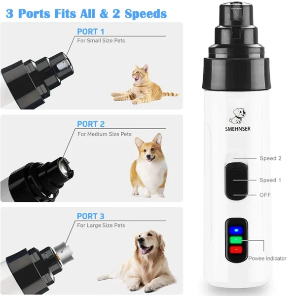 Painless USB Charging Dog Nail Grinders Rechargeable Pet Nail Clippers Quiet Electric Dog Cat Paws Nail Grooming Trimmer Tools - Image 2