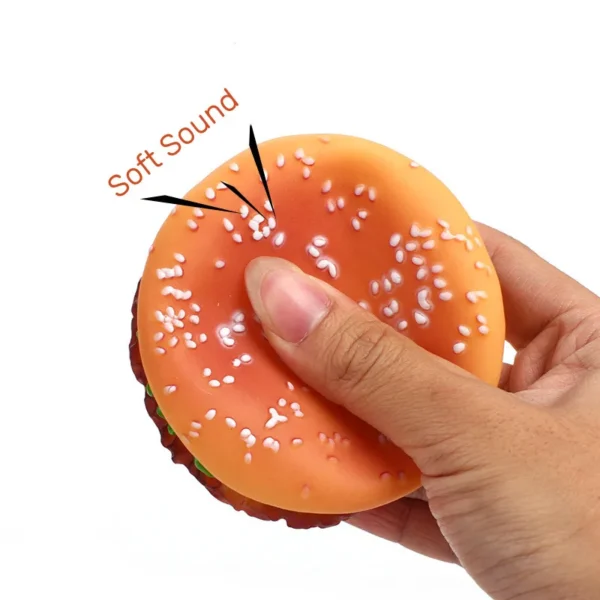 Pet Dogs Hamburger Toy Non-Toxic Puppy Toys Dog Chew Toys Food Grade Silicone Training Playing Chewing Dog Cat Accessories - Image 2